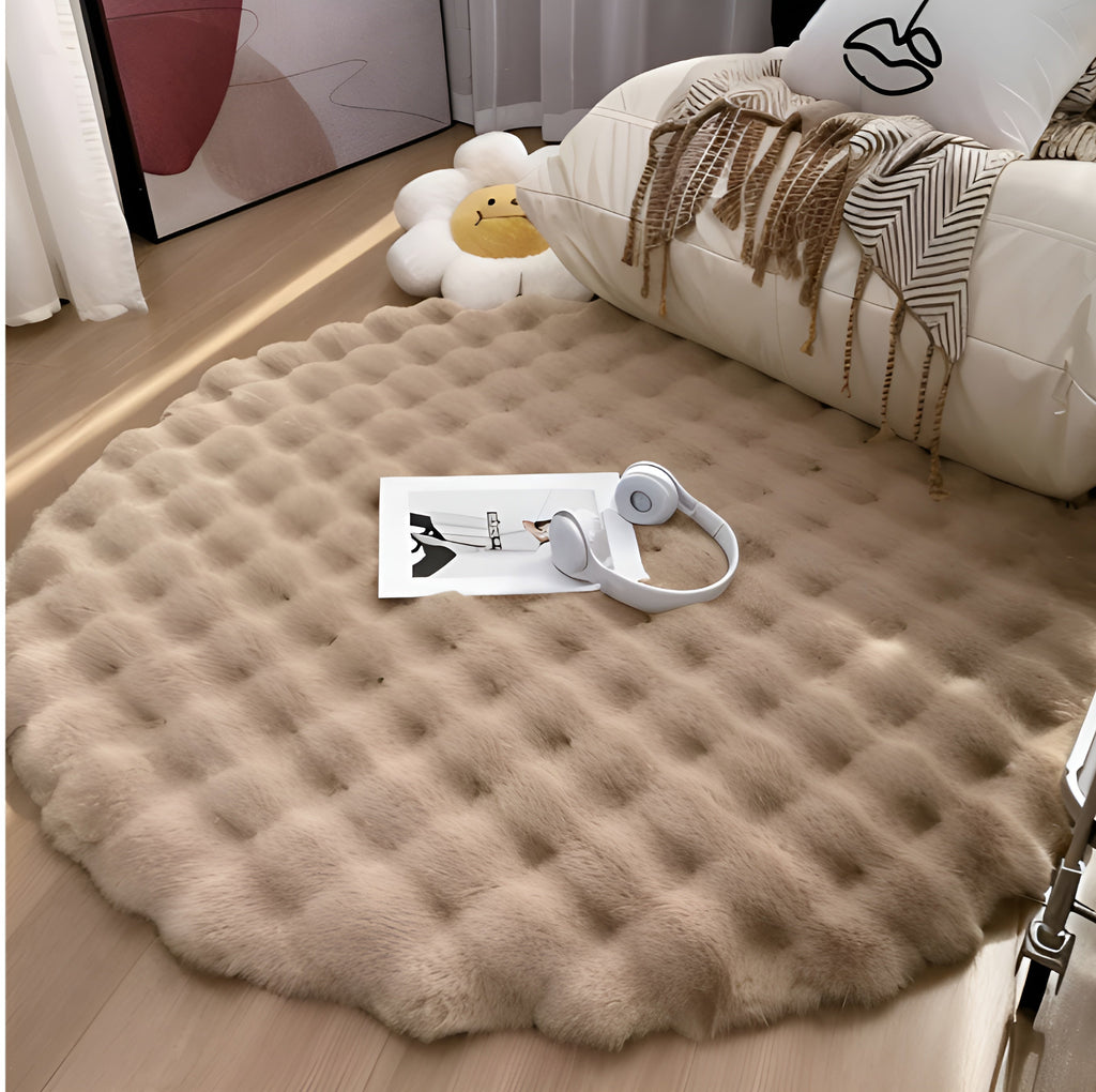 Fluffy Plush Bubble Rug - Anti-Slip Minimalist