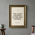 Gold Frame Quote Print - THE JOURNEY WITHIN