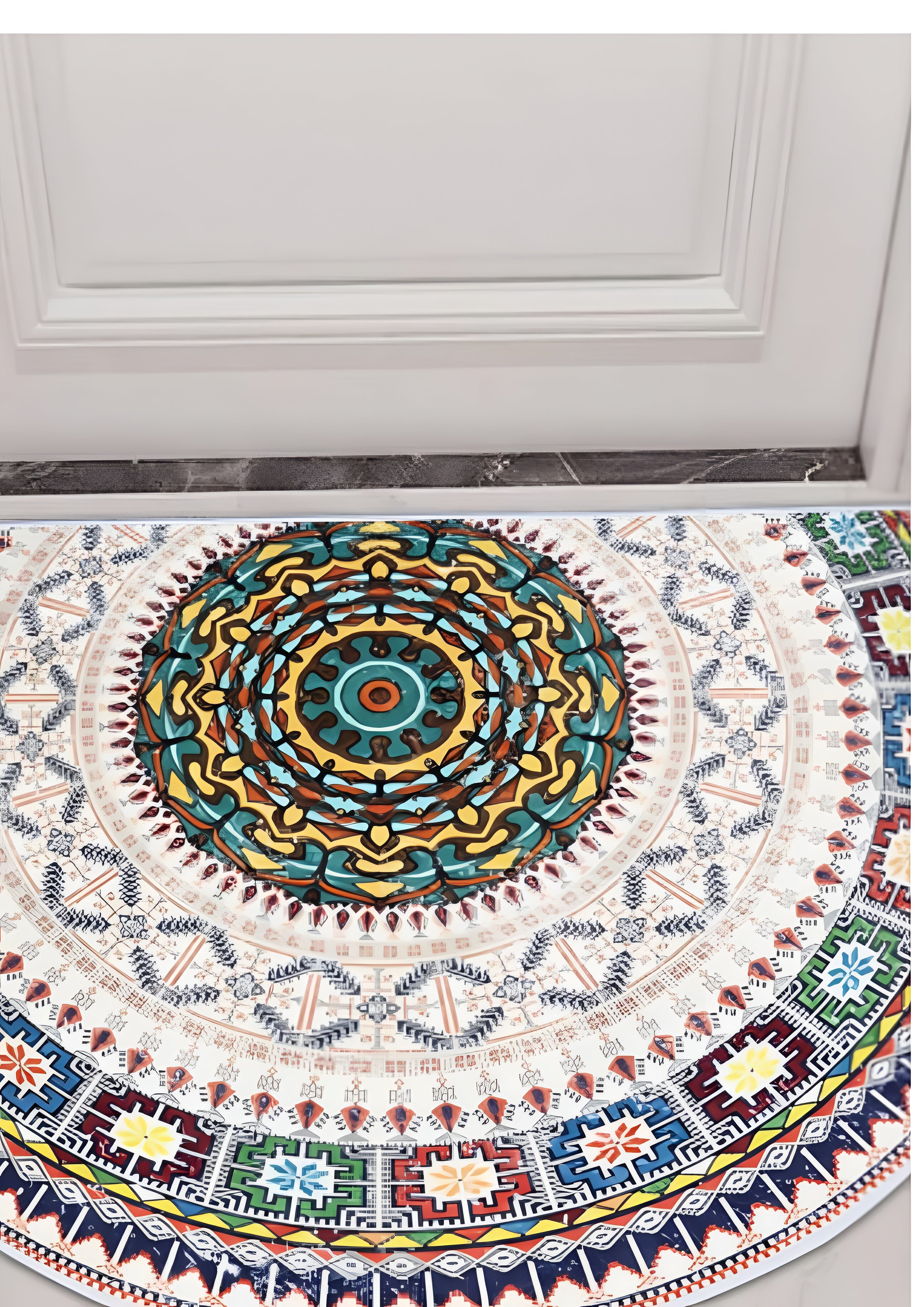 Bohemian Half Round Mandala Rug - Flair Anti-Slip