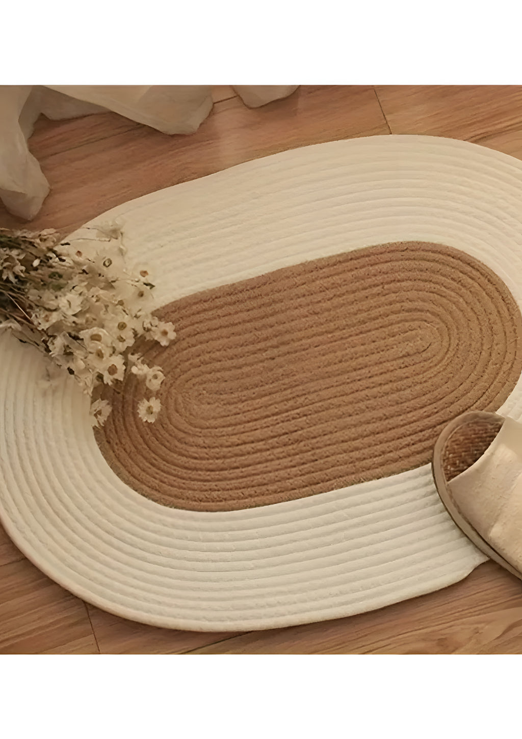 Boho Woven Oval Rug - Braided Minimalist