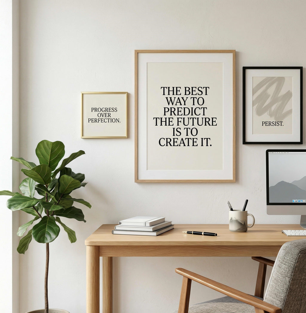 Natural Wood Frame Quote Print - THE BEST WAY TO PREDICT THE FUTURE